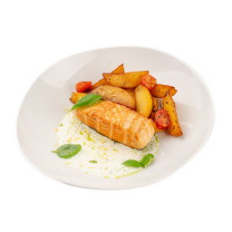 Лосось с картофельными дольками